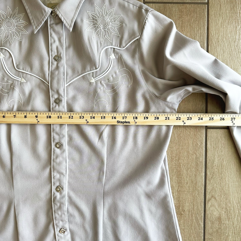 Roper Womens Pearl Snap Embroidered Western Shirt XL Rockabilly Retro Cowgirl - Picture 10 of 11
